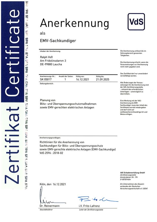 211216_Zertifikat - Anerkennung als EMV-Sachkundiger